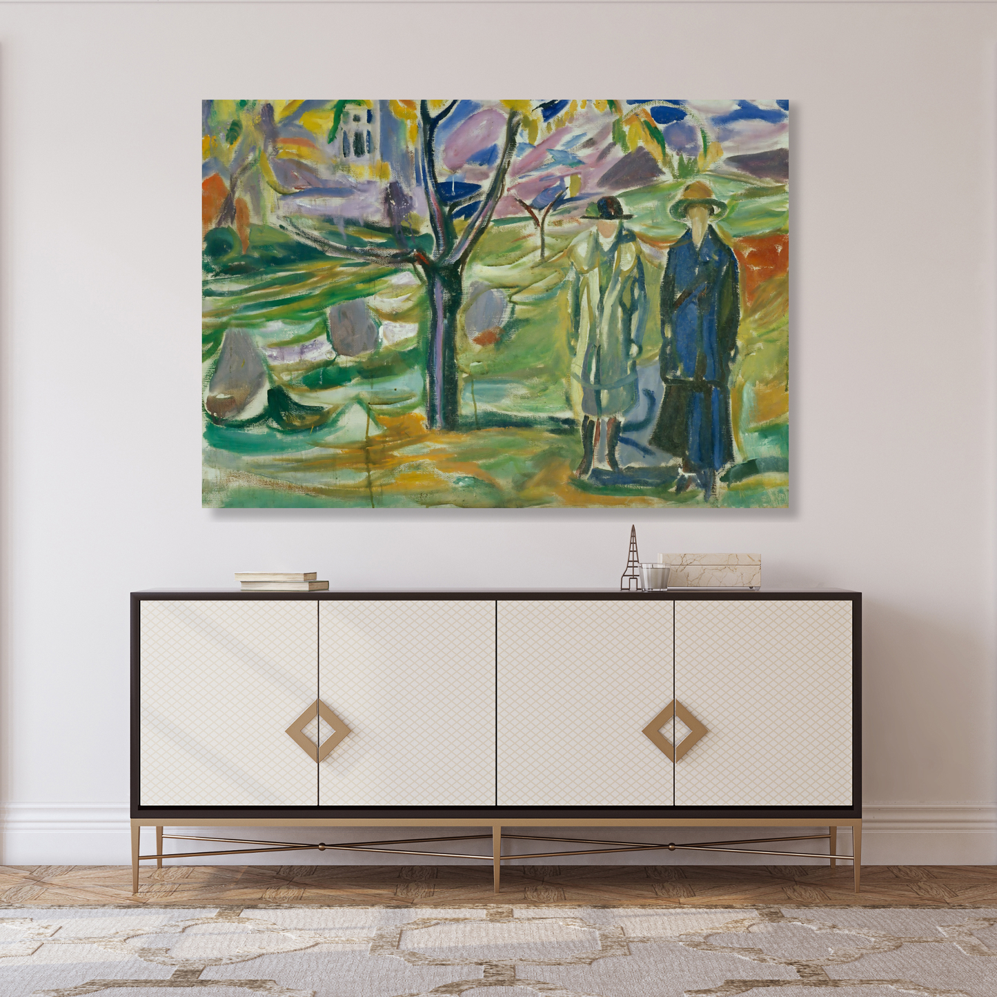 Edvard Munch - Two Women In The Garden Wall Art Canvas Print