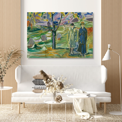 Edvard Munch - Two Women In The Garden Wall Art Canvas Print
