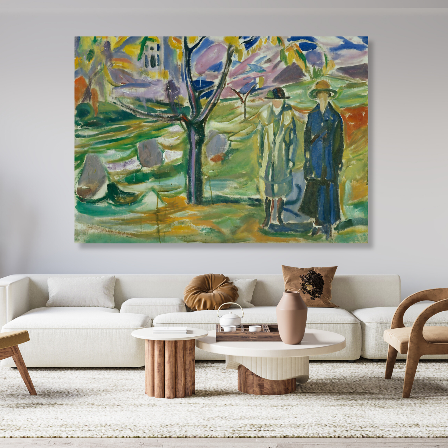 Edvard Munch - Two Women In The Garden Wall Art Canvas Print