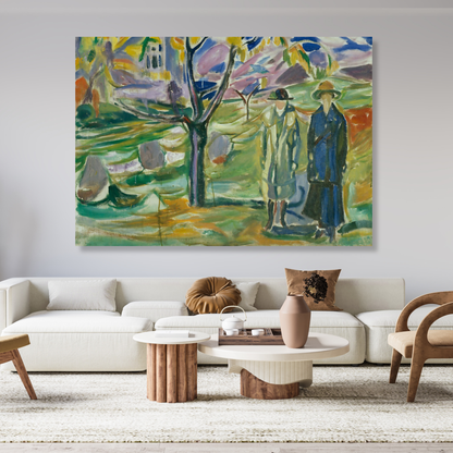 Edvard Munch - Two Women In The Garden Wall Art Canvas Print