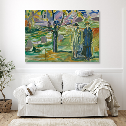 Edvard Munch - Two Women In The Garden Wall Art Canvas Print