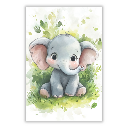 Ellie Elephant Canvas Wall Art Print