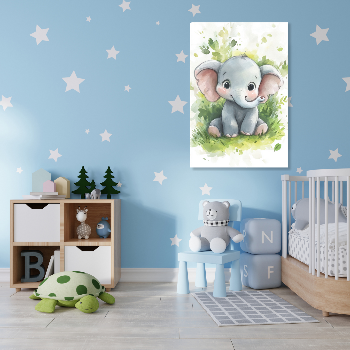 Ellie Elephant Canvas Wall Art Print