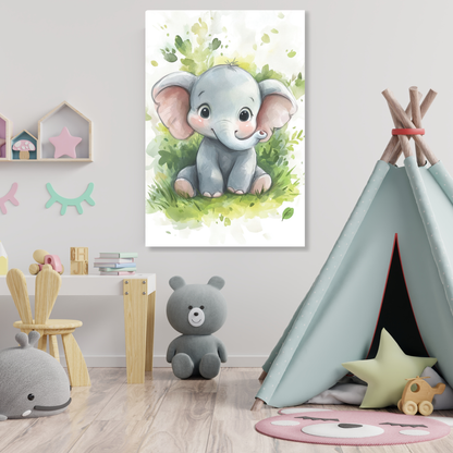 Ellie Elephant Canvas Wall Art Print
