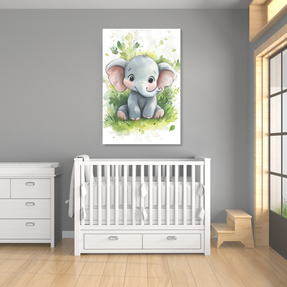 Ellie Elephant Canvas Wall Art Print