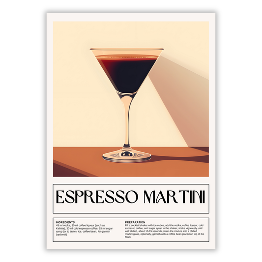 Espresso Martini Cocktail Wall Art Canvas Print
