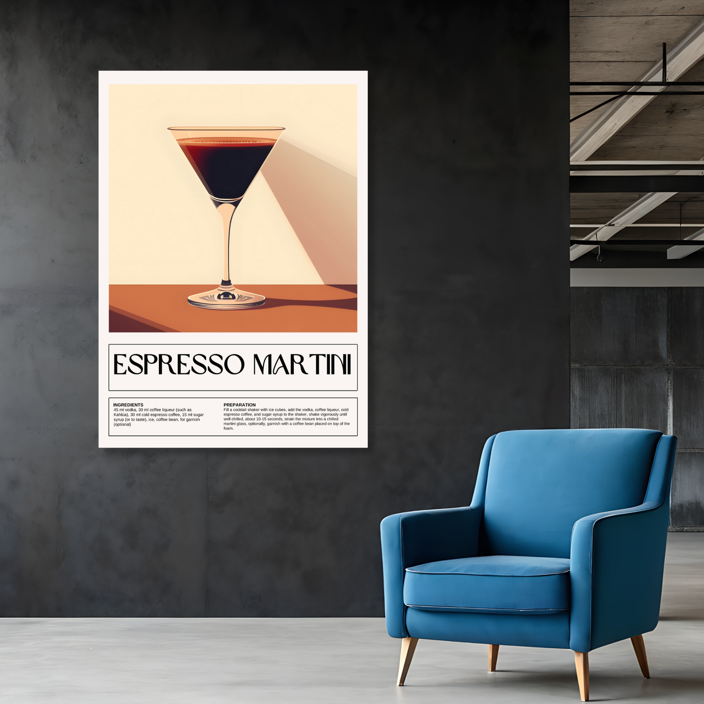 Espresso Martini Cocktail Wall Art Canvas Print