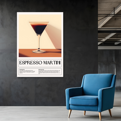 Espresso Martini Cocktail Wall Art Canvas Print