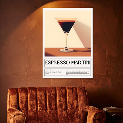 Espresso Martini Cocktail Wall Art Canvas Print