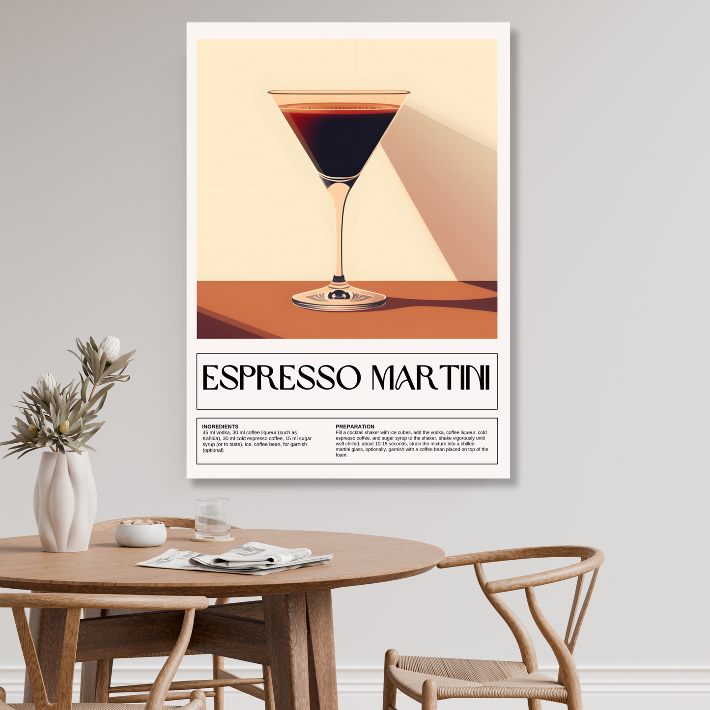 Espresso Martini Cocktail Wall Art Canvas Print