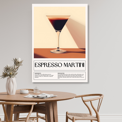 Espresso Martini Cocktail Wall Art Canvas Print