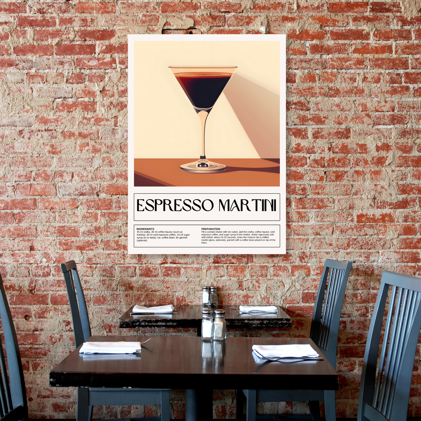 Espresso Martini Cocktail Wall Art Canvas Print