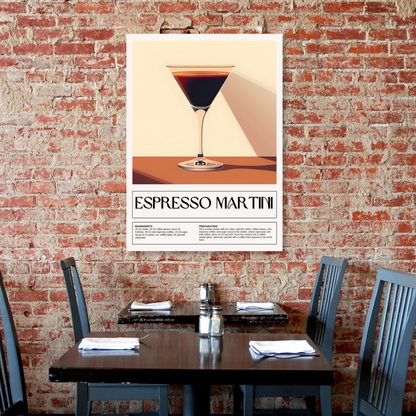 Espresso Martini Cocktail Wall Art Canvas Print