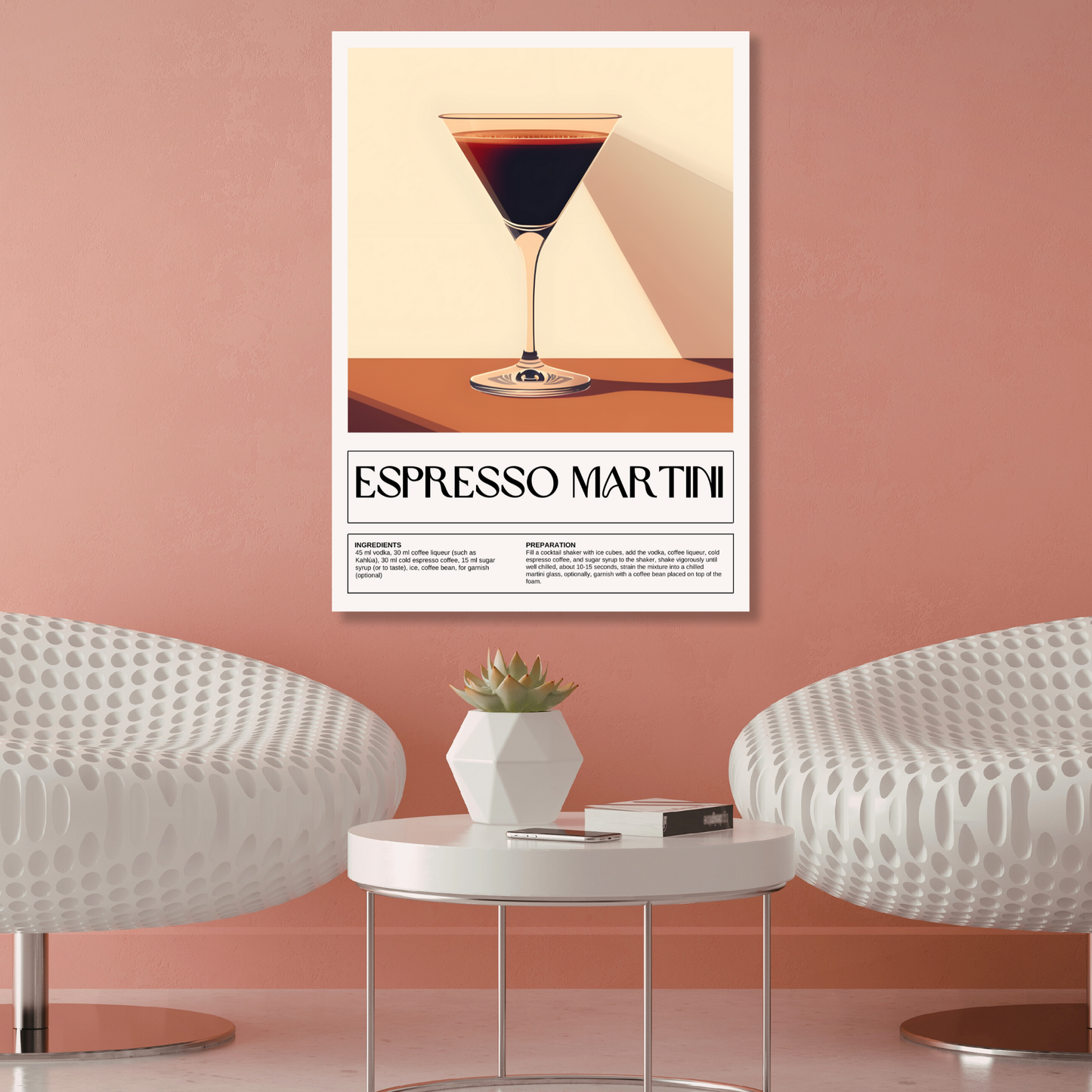 Espresso Martini Cocktail Wall Art Canvas Print