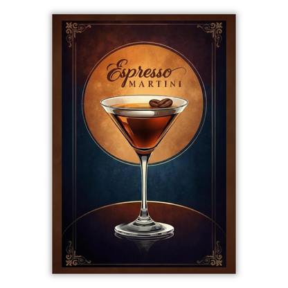 Espresso Martini Iconic Cocktail Wall Art Canvas Print