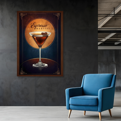 Espresso Martini Iconic Cocktail Wall Art Canvas Print