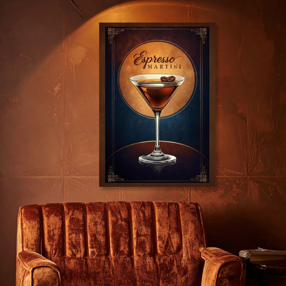 Espresso Martini Iconic Cocktail Wall Art Canvas Print