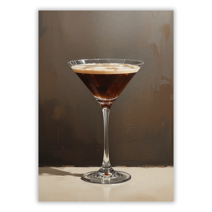 Espresso Martini Retro Vintage Wall Art Canvas Print
