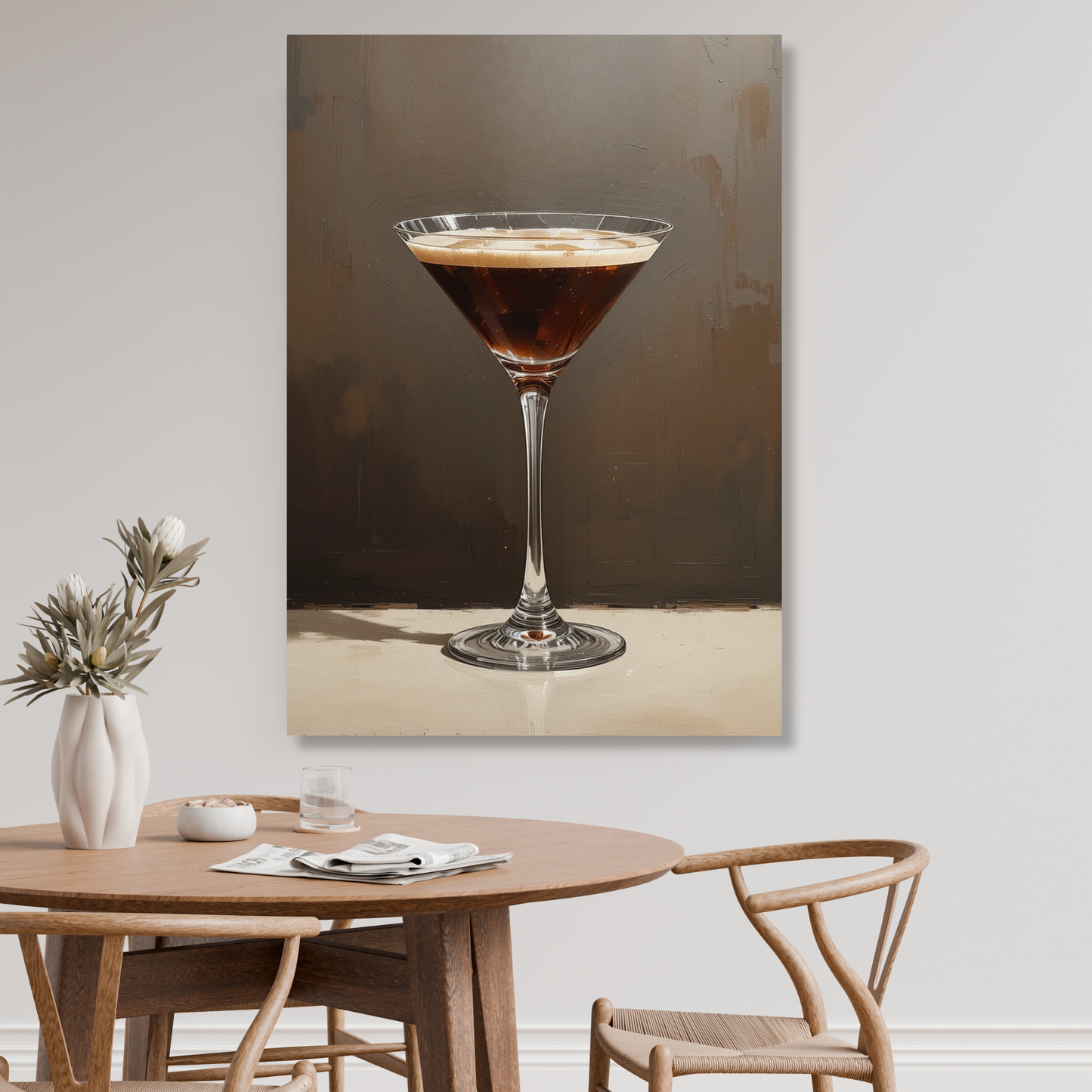 Espresso Martini Retro Vintage Wall Art Canvas Print