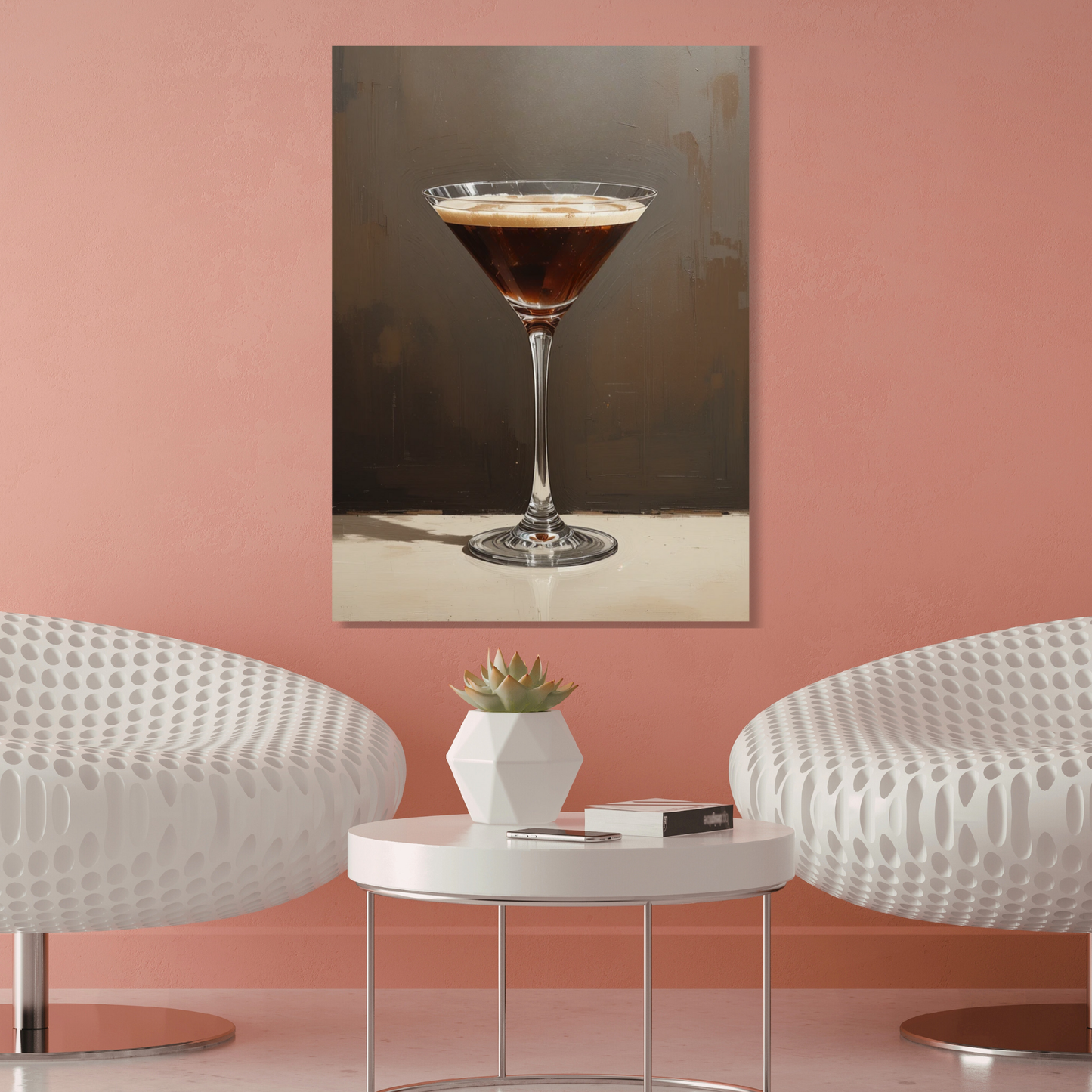 Espresso Martini Retro Vintage Wall Art Canvas Print