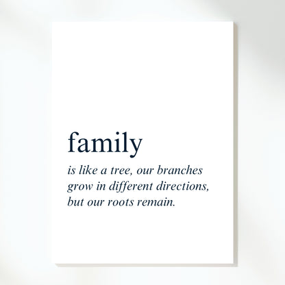 Family Inspirational Wall Art Canvas Print