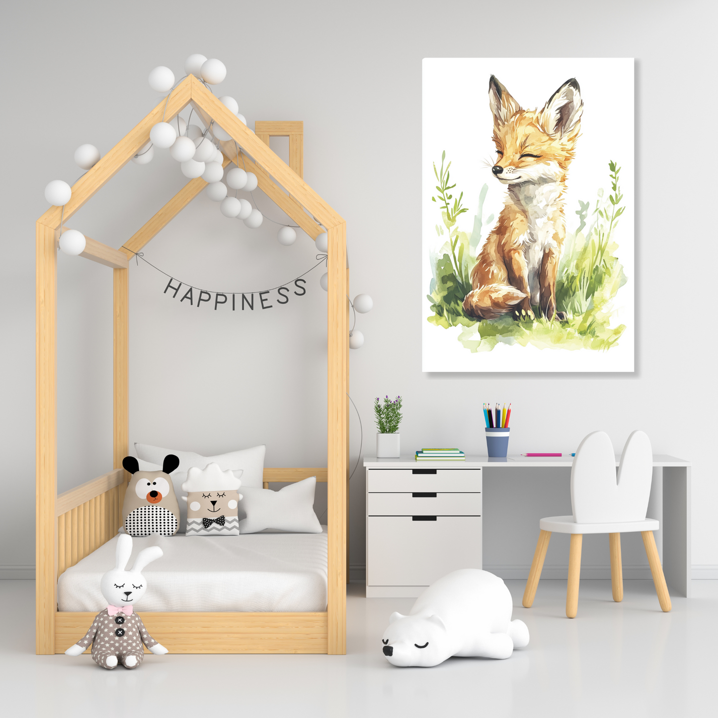 Felix Fox Canvas Wall Art Print