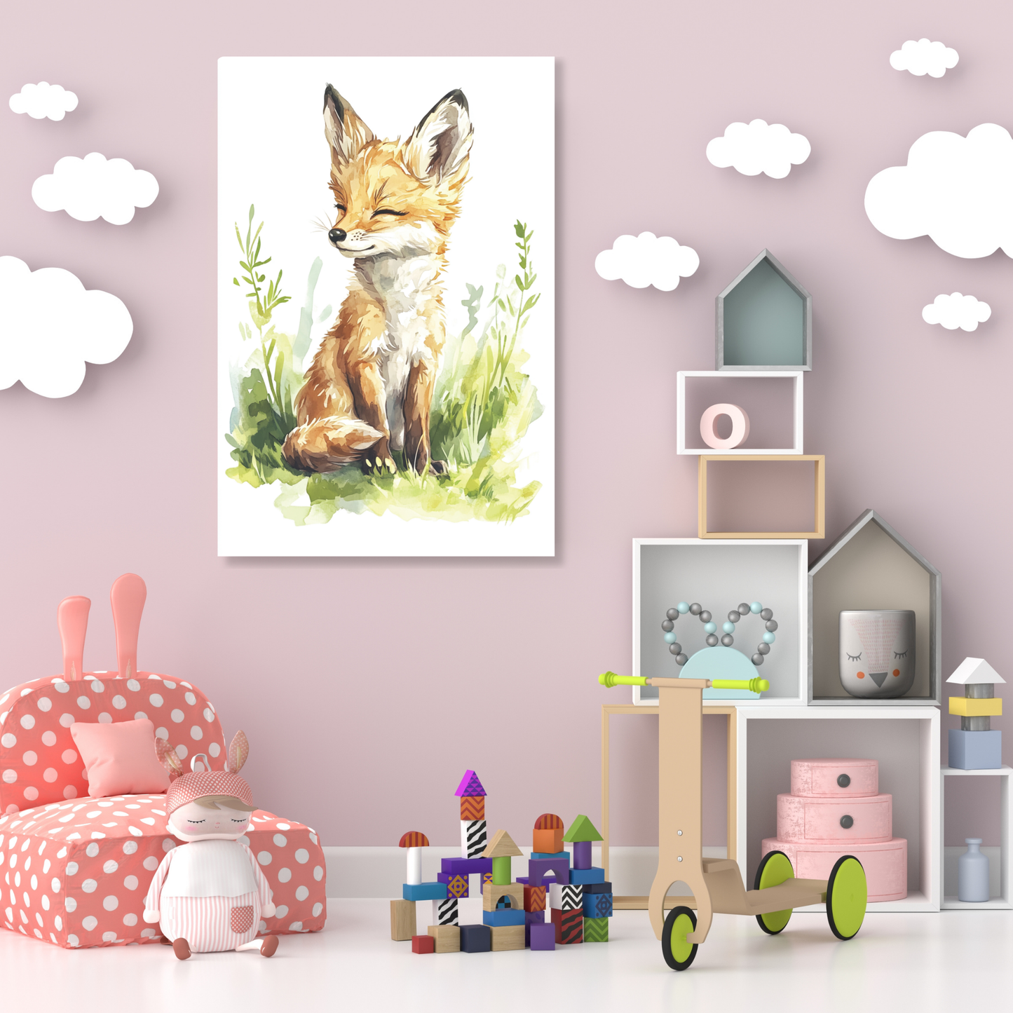 Felix Fox Canvas Wall Art Print