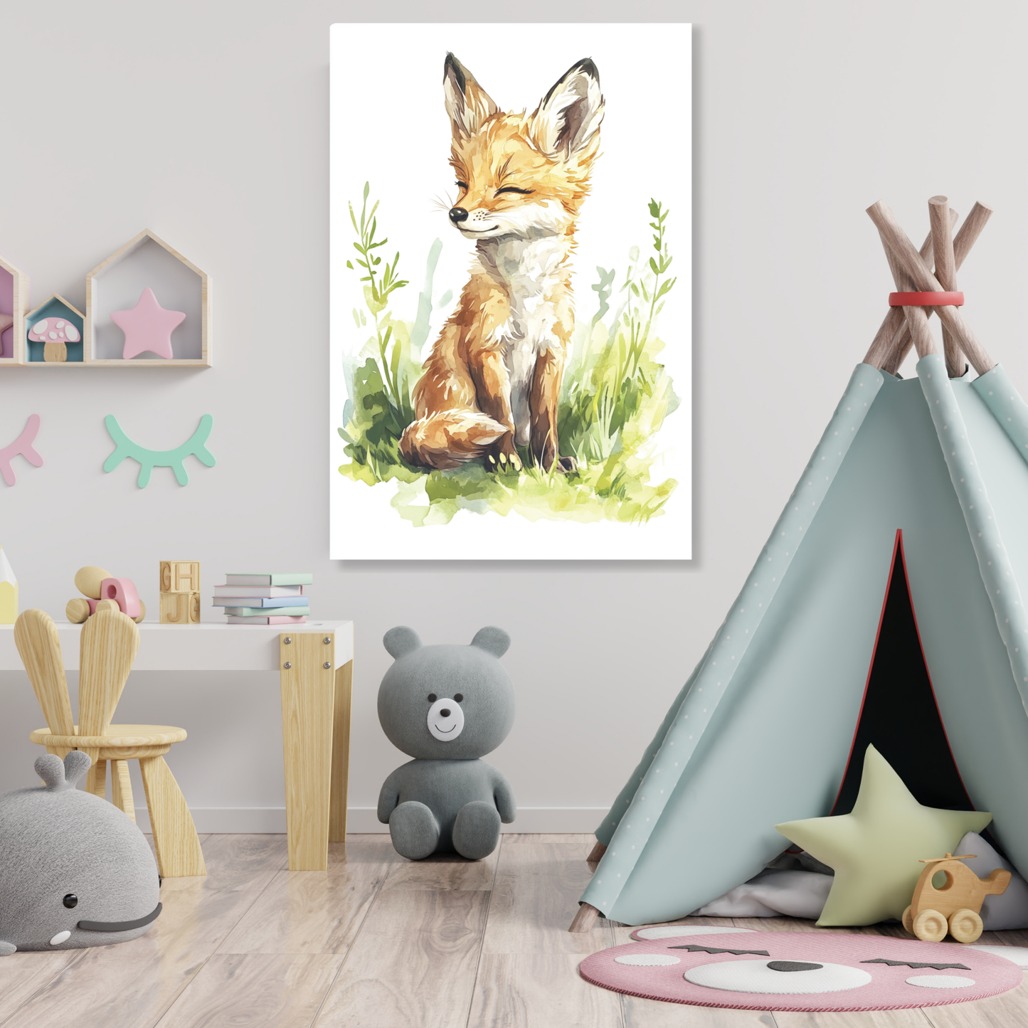 Felix Fox Canvas Wall Art Print
