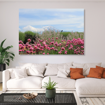 Field Near Mount Fuji Wall Art Canvas Print