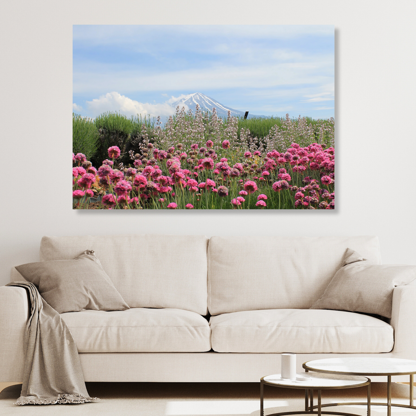 Field Near Mount Fuji Wall Art Canvas Print