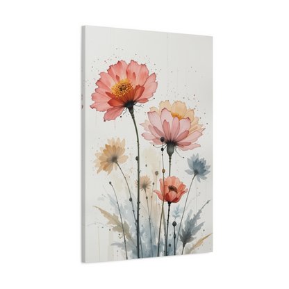 Floral In Watercolour No.3 Wall Art Canvas Print