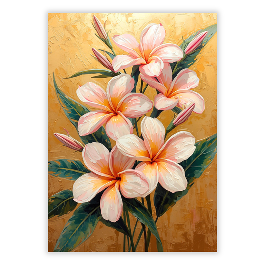 Frangipani Flowers Floral Wall Art Canvas Print