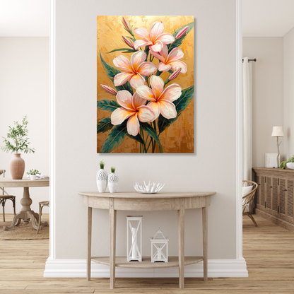 Frangipani Flowers Floral Wall Art Canvas Print