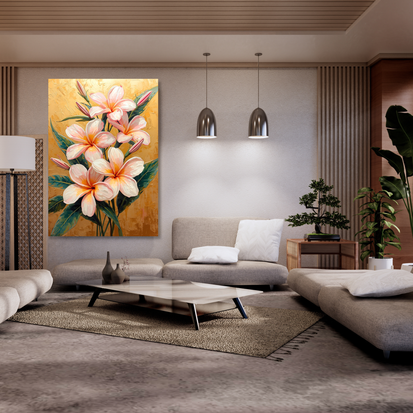 Frangipani Flowers Floral Wall Art Canvas Print