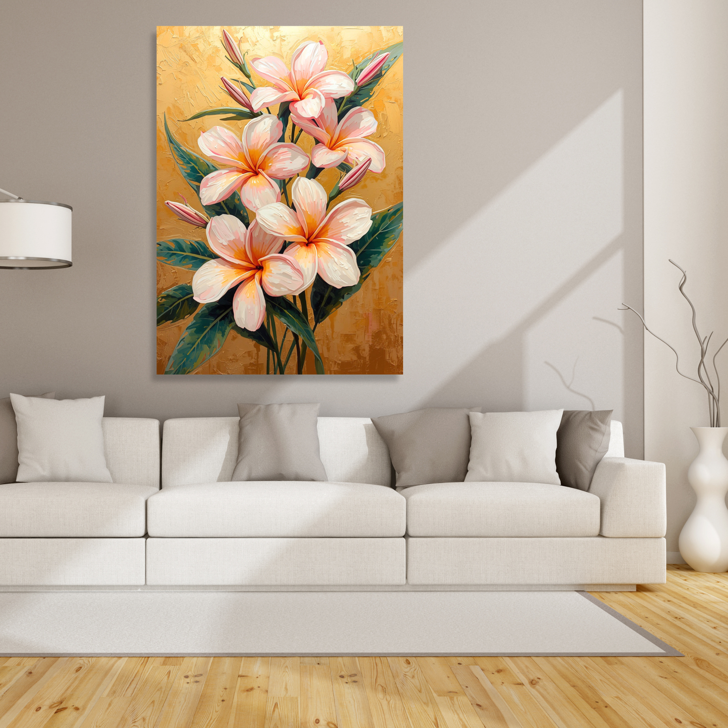 Frangipani Flowers Floral Wall Art Canvas Print