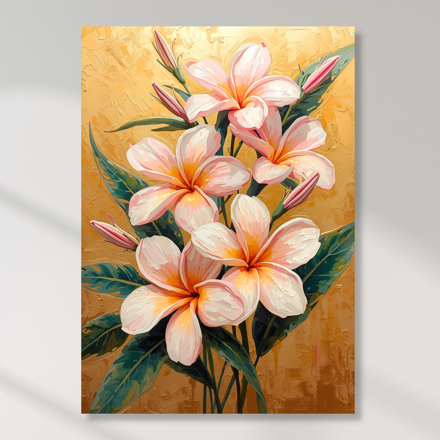Frangipani Flowers Floral Wall Art Canvas Print