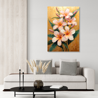 Frangipani Flowers Floral Wall Art Canvas Print