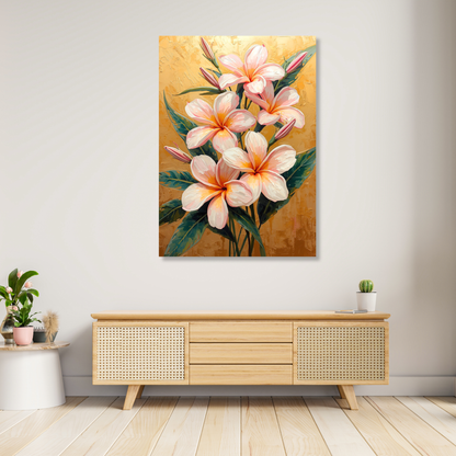 Frangipani Flowers Floral Wall Art Canvas Print