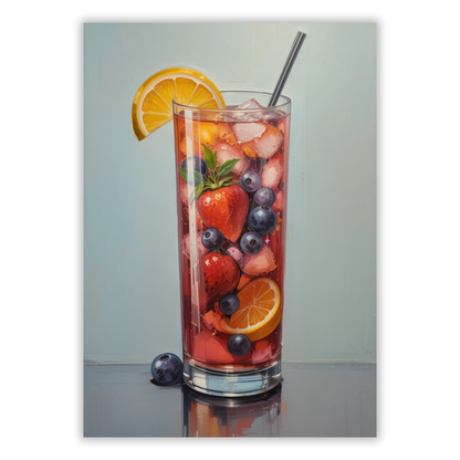 Fruit Punch Retro Vintage Wall Art Canvas Print