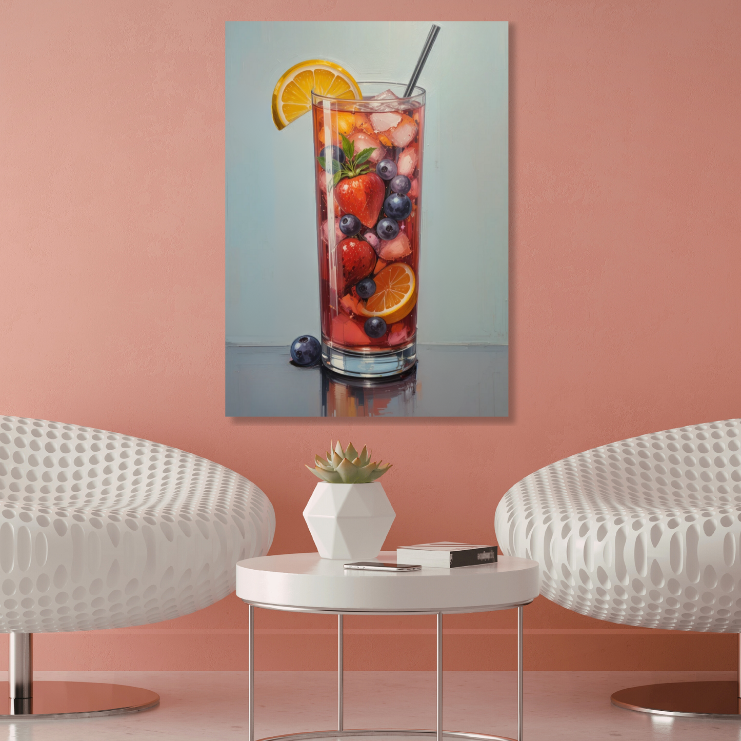 Fruit Punch Retro Vintage Wall Art Canvas Print