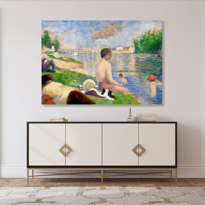 Georges Seurat - Final Study for Bathers at Asnières Wall Art Canvas Print
