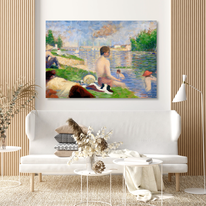 Georges Seurat - Final Study for Bathers at Asnières Wall Art Canvas Print