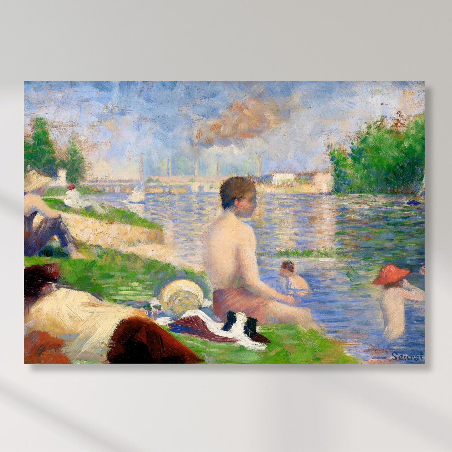 Georges Seurat - Final Study for Bathers at Asnières Wall Art Canvas Print
