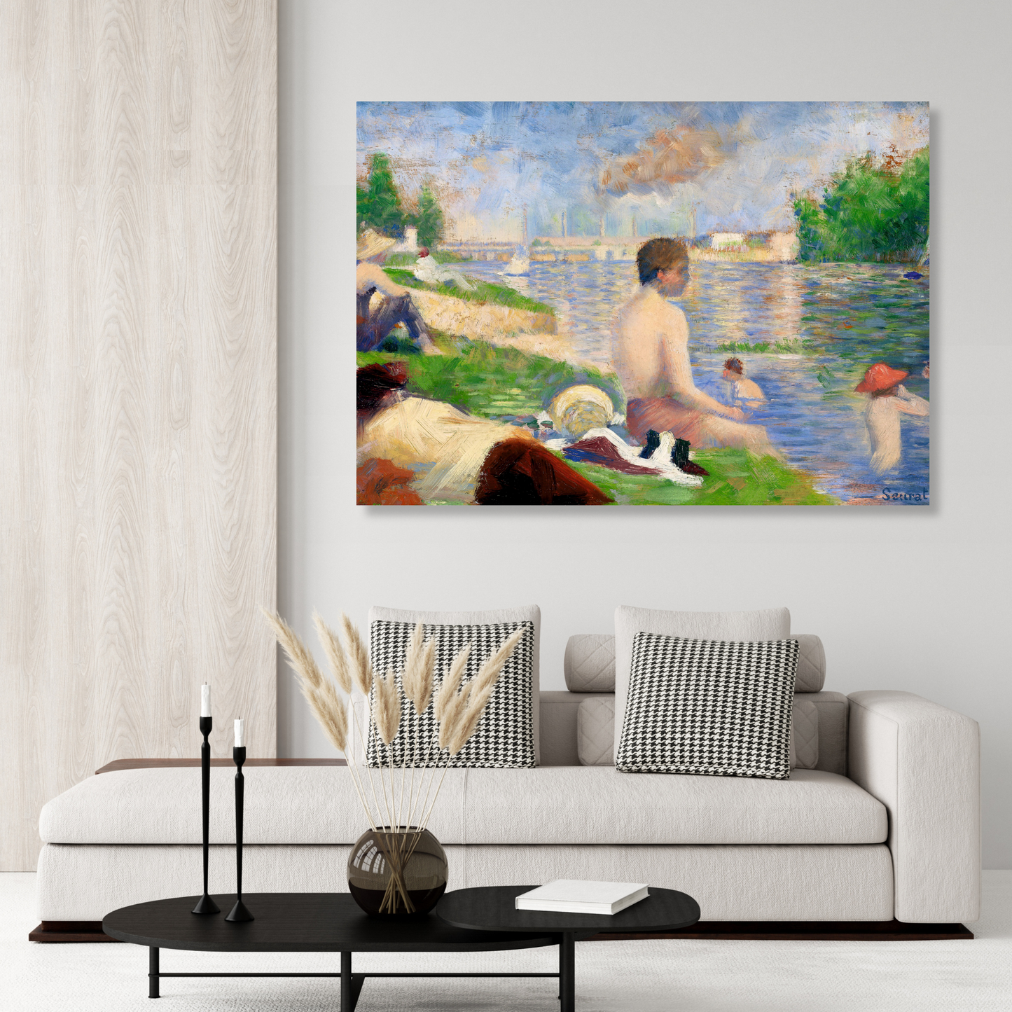 Georges Seurat - Final Study for Bathers at Asnières Wall Art Canvas Print