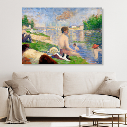 Georges Seurat - Final Study for Bathers at Asnières Wall Art Canvas Print