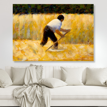 Georges Seurat - The Mower Wall Art Canvas Print