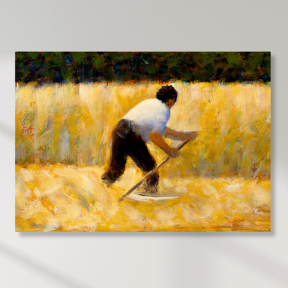 Georges Seurat - The Mower Wall Art Canvas Print