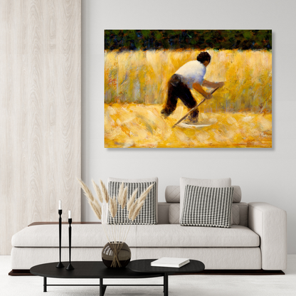 Georges Seurat - The Mower Wall Art Canvas Print