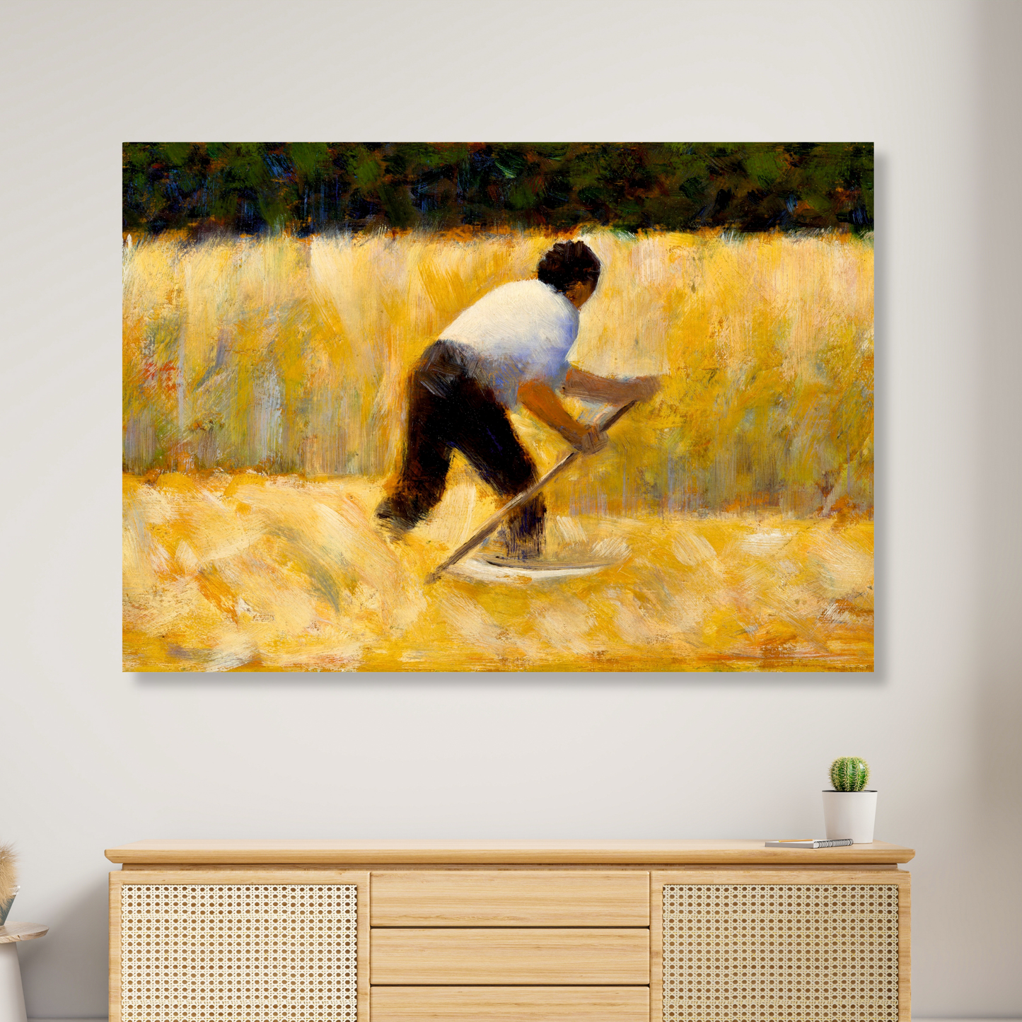 Georges Seurat - The Mower Wall Art Canvas Print