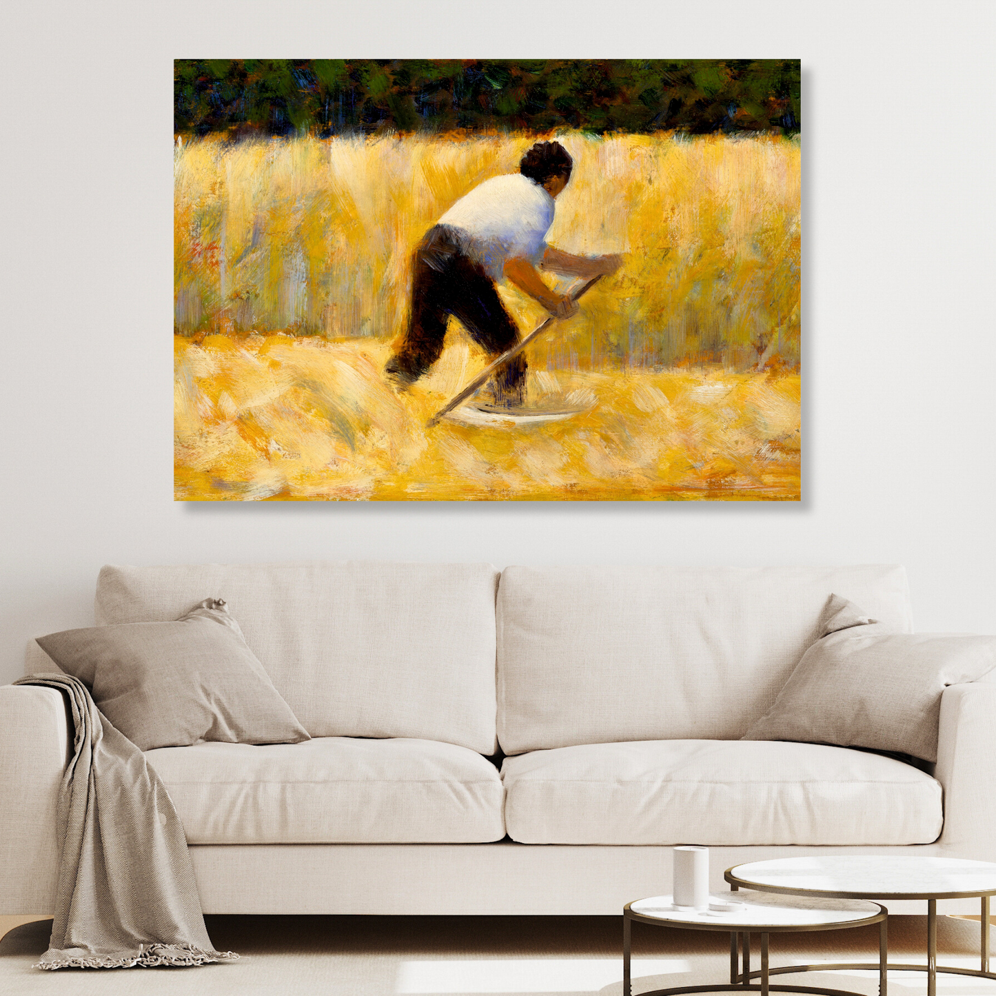Georges Seurat - The Mower Wall Art Canvas Print
